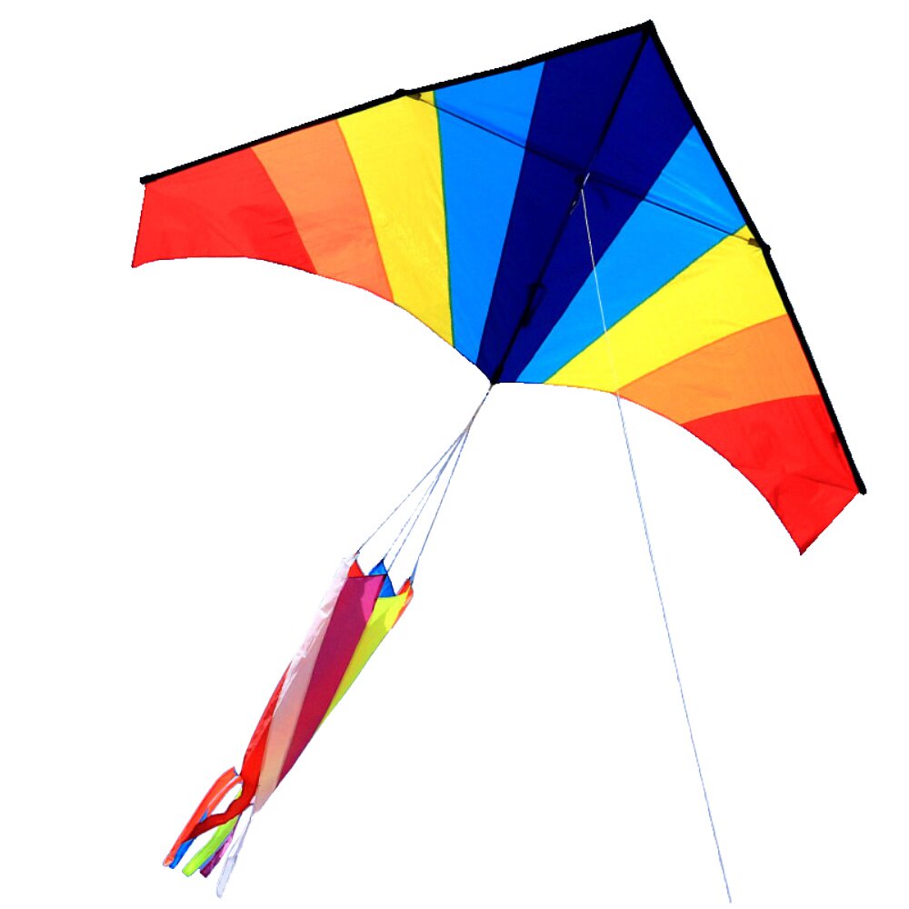 百特风筝潍坊风筝品牌微风易飞伞布彩虹大三角网红风筝儿童轻松