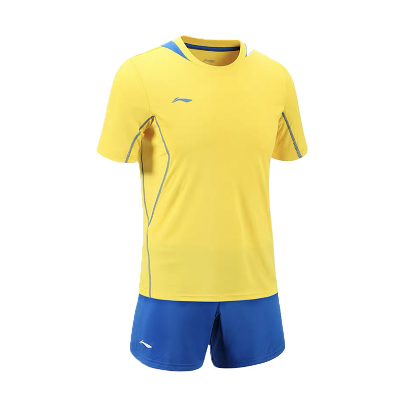 李宁足球服套装男成人队服足球衣定制短袖免费印号足球训练服团购