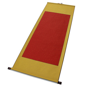 四尺中堂空白画轴大红洒金挂轴卷轴毛笔字宣纸画卷装裱定制批发