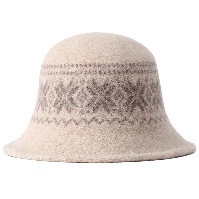 秋冬羊毛呢毡帽渔夫帽女士韩版保暖针织帽子日系复古百搭圆顶盆帽