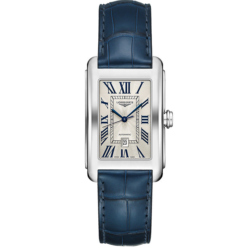 longines浪琴 官方正品黛绰维纳系列方形机械表手表男皮带腕表