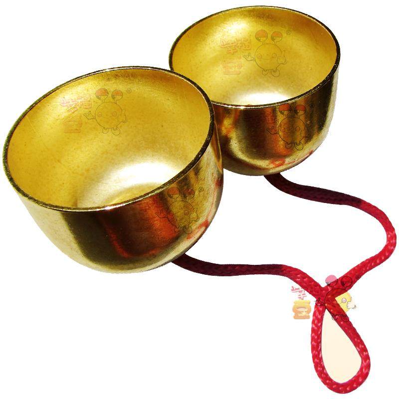 大号铜碰钟 小学生碰铃黄铜 音乐课碰钟 带绳碰铃乐器对铃对钟