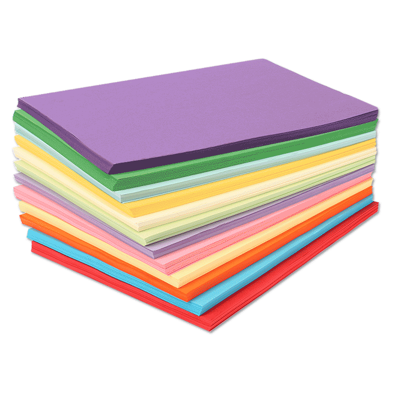 幼儿园儿童手工纸粉色绿黄蓝紫白色混色装彩色a4纸商务办公用纸批发