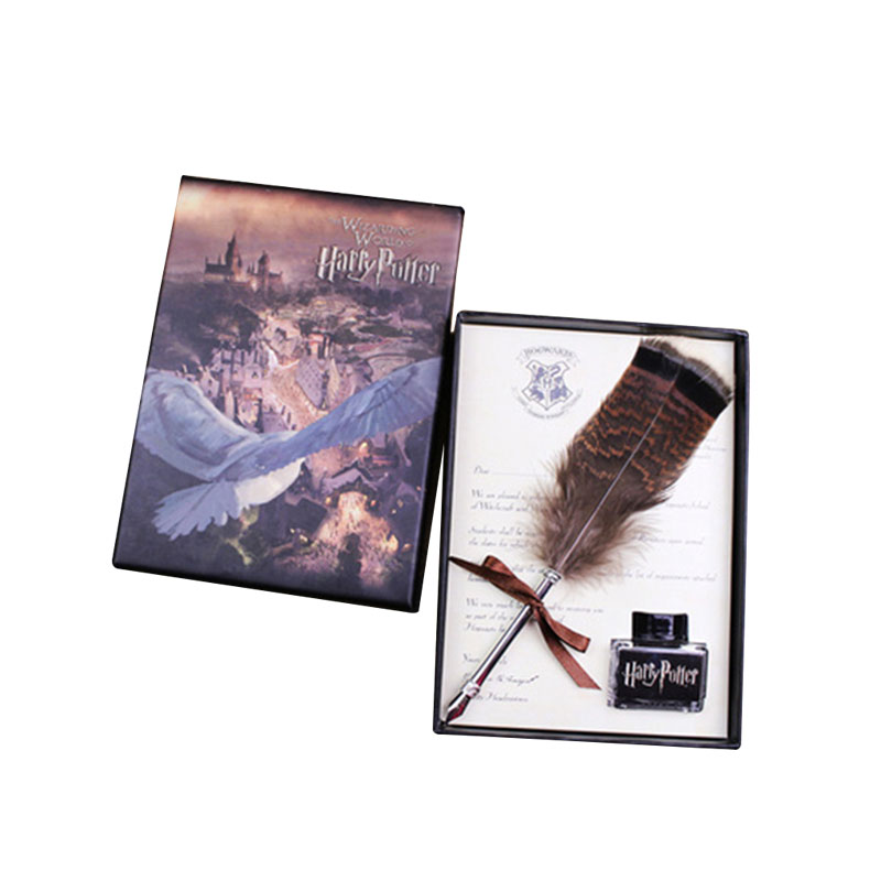 包邮 猫头鹰羽毛笔 哈利波特周边蘸水羽毛笔复古万圣节圣诞节礼物