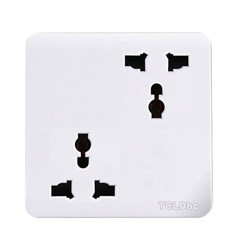 tcl dbc86型暗装家用六孔插座多6孔插万能插孔10国际通用墙壁面板