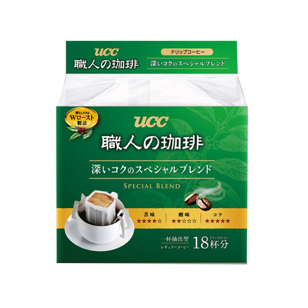 日本ucc咖啡职人滴漏挂耳咖啡纯黑咖啡粉提神无蔗糖 深厚浓郁54杯