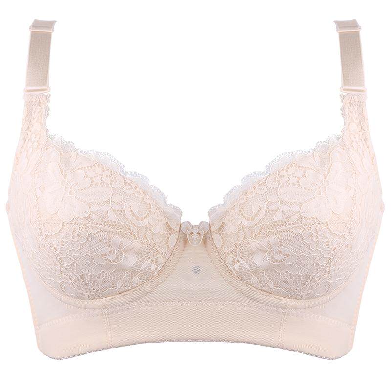 文胸薄款胖mm镂空收副乳性感聚拢有钢圈上托胸罩 - 梦芭蒂内衣旗舰店