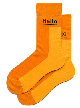 橙色袜子女中筒袜