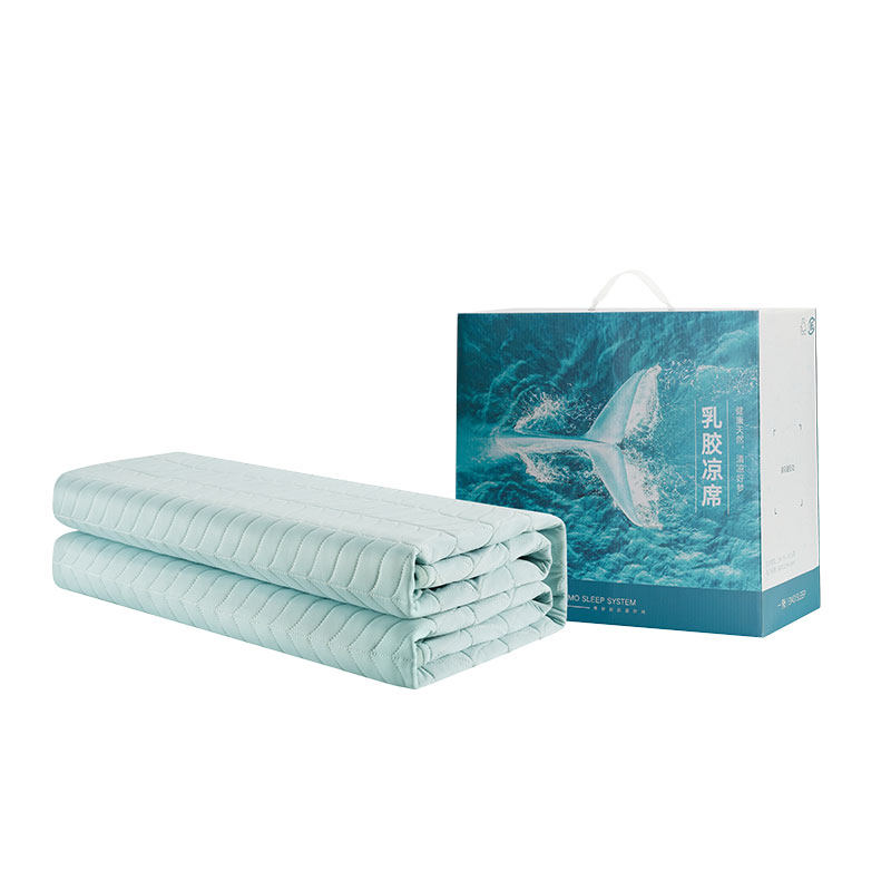 一默乳胶凉席冰丝凉席可水洗夏季家用新爆料可折叠防蚊三件套1.8m