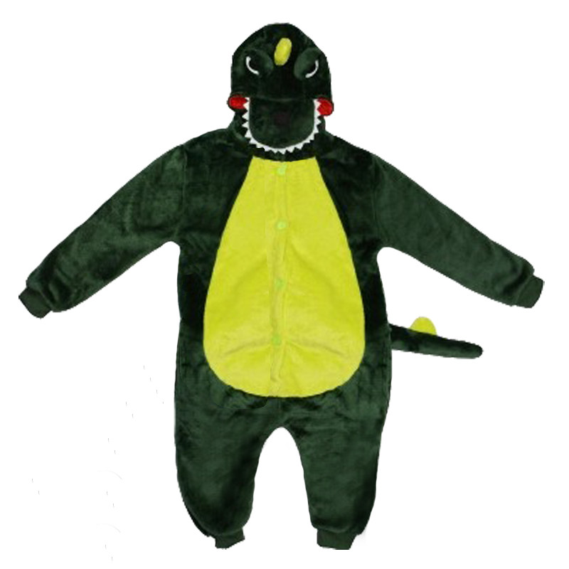 恐龙衣服连体睡衣儿童秋冬小孩法兰绒男童宝宝动物卡通男孩霸王龙