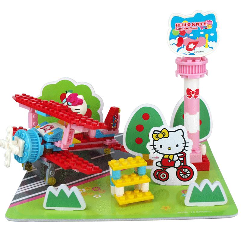 hellokitty凯蒂猫游乐园场景儿童礼物益智拼装小颗粒积木女孩玩具