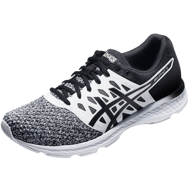 asics亚瑟士exalt透气舒适跑步鞋男士黑白色跑鞋正品t8d0q-0190