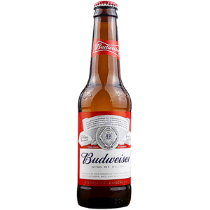 整箱英国进口啤酒百威布德维 旋盖拧盖黄啤酒百威300ml*24瓶前红