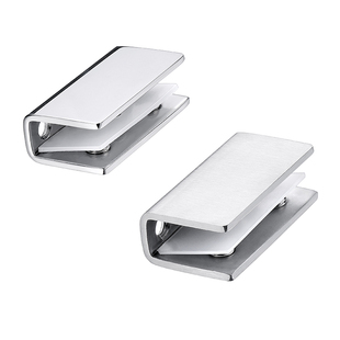 加厚304不锈钢玻璃夹钢化玻璃门卡固定托隔断层板夹子支架免开孔