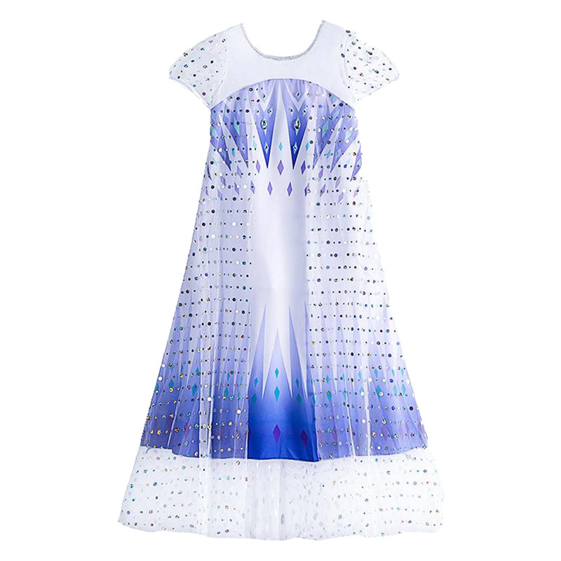 冰雪奇缘2021爱莎公主裙女童秋装连衣裙儿童新款白色艾莎童装裙子