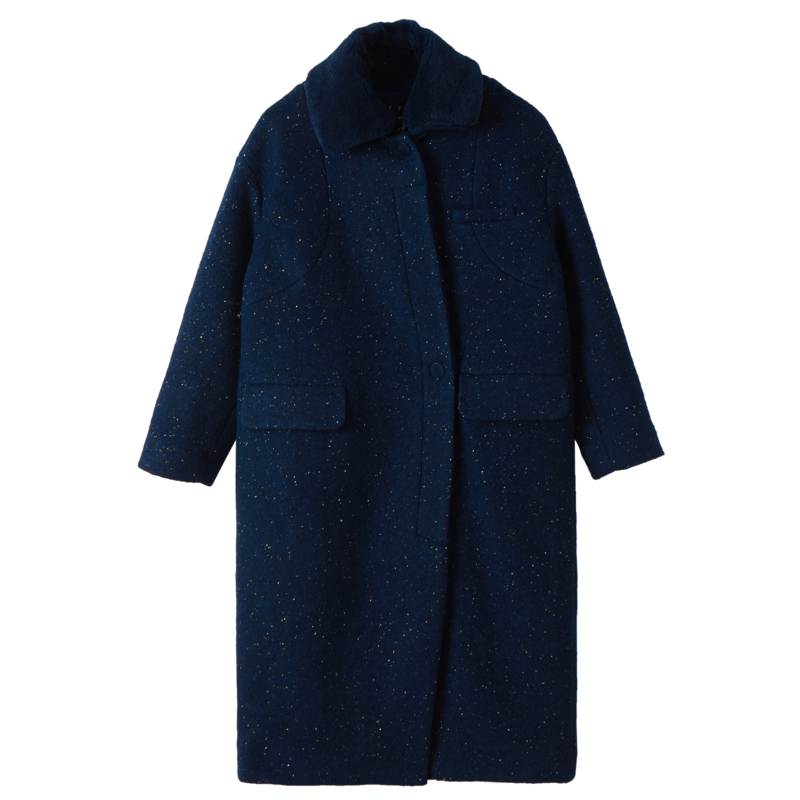 古木夕羊gmxy羊毛大衣2019秋冬季女装新品长款茧型呢子毛呢外套