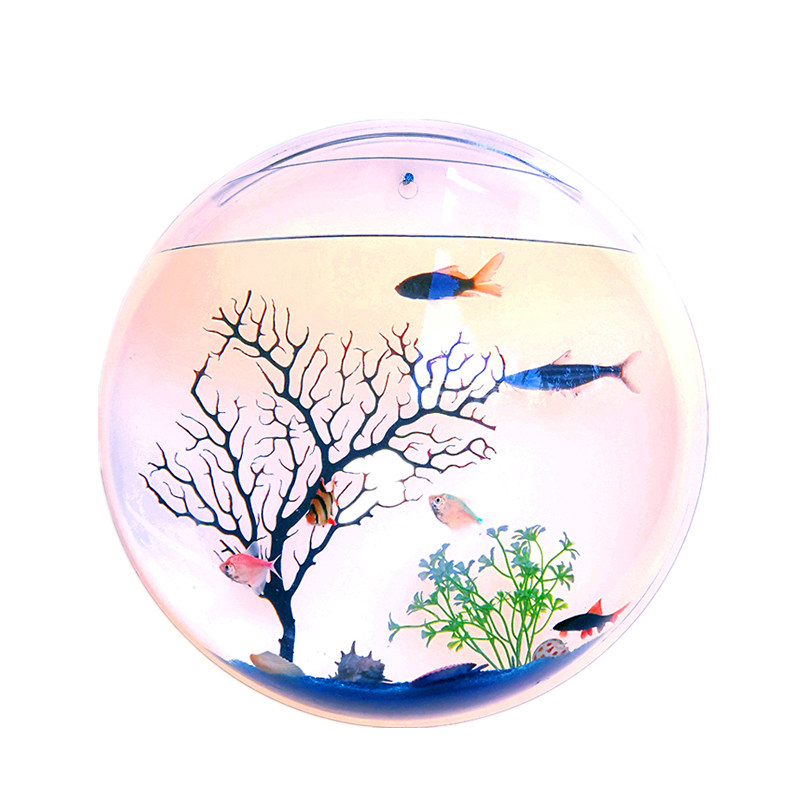 壁挂式亚克力小金鱼缸客厅花瓶经典时尚挂墙草缸家居水族箱装饰品