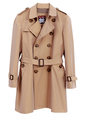 the killer战壕风衣男中长款卡其