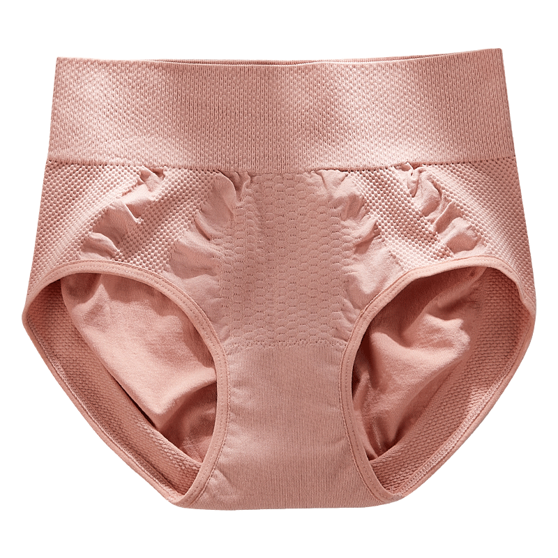 南极人内裤女纯色中腰塑性收腹无痕提臀纯棉裆女士内裤蜂巢alk