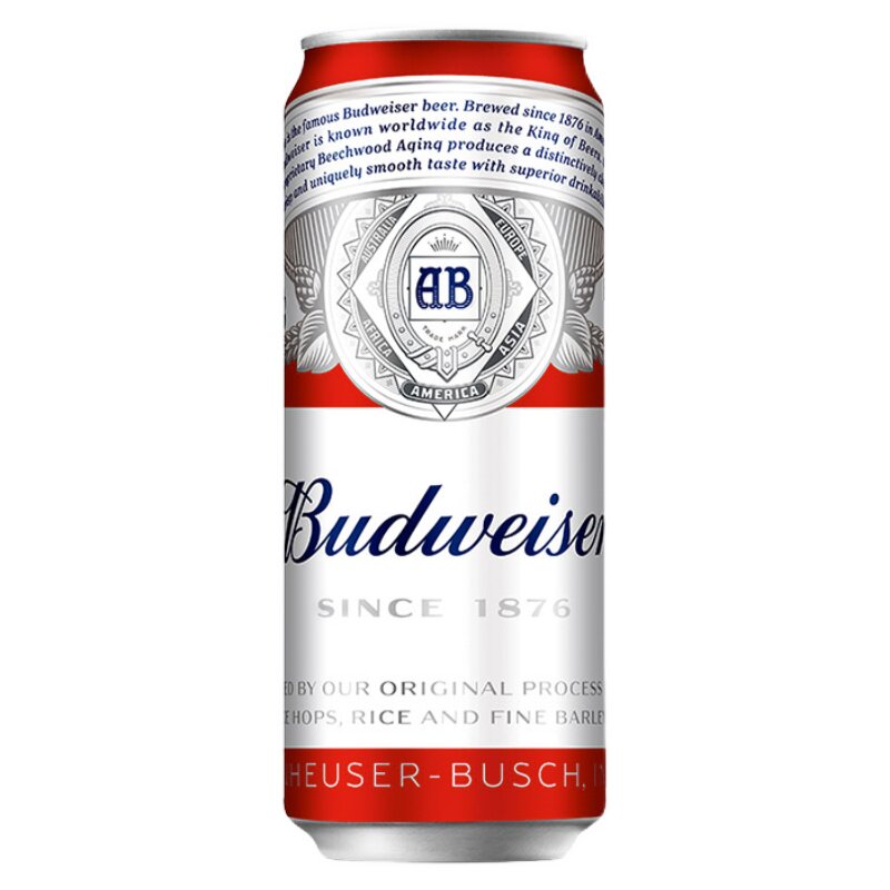 budweiser/百威啤酒小麦醇正500ml*18听新老包装交替罐装易拉罐