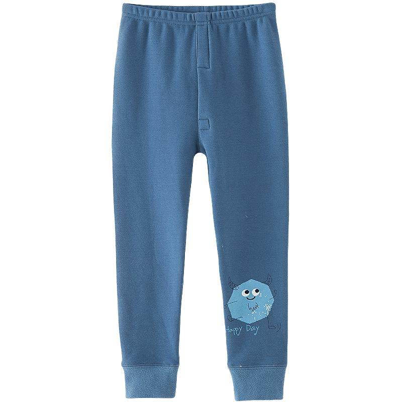 顶呱呱男童加绒加厚秋裤纯棉单条冬季新款男孩卡通儿童棉裤保暖裤