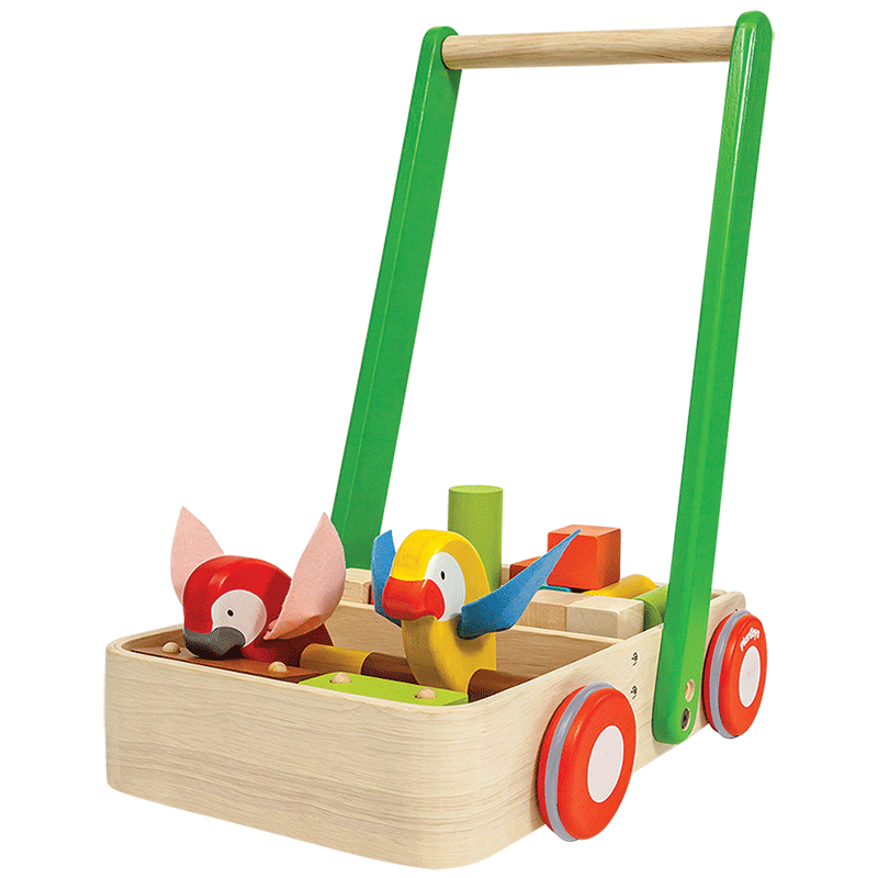 原装进口plantoys5176小鸟学步车 可调速大块积木儿童宝宝手推车