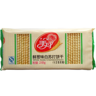 北京美丹白苏打饼干248g芝麻味鲜葱味蔬菜味无糖咸味早餐饼干零食