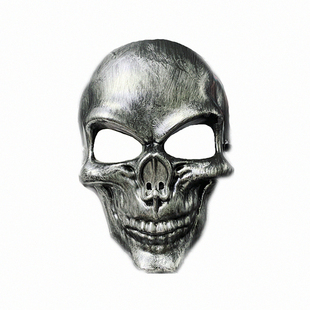 万圣节骷髅头面具恐怖装扮全脸恶灵骑士死神面罩户外绝地求生道具 券