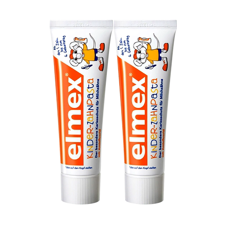 瑞士elmex艾美适可吞咽0-6岁儿童含氟防蛀牙膏50ml*2(61g*2)