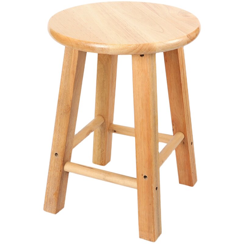 实木橡木凳小木凳板凳家用大人结实儿童小圆凳子矮凳多功能木头凳