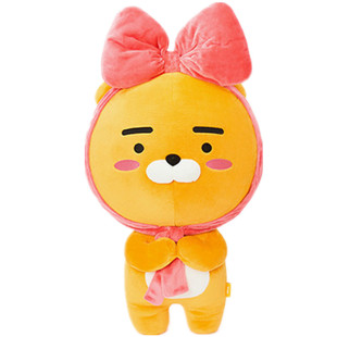 韩国采购正品卡考kakaofriends小狮子ryan公仔蝴蝶结毛绒玩具玩偶