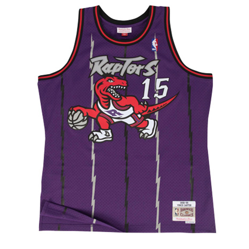 mitchell ness复古球衣sw球迷版mn篮球服nba猛龙队卡特15号紫色