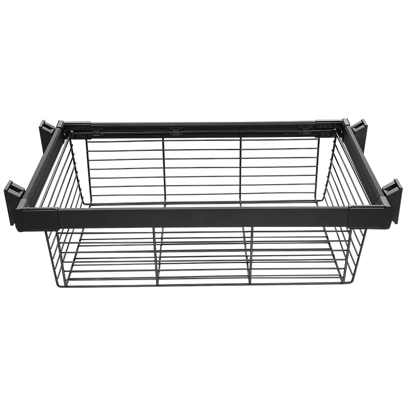 衣柜拉篮抽屉式伸缩裤架家用衣帽间拉篮衣物收纳藤篮裤抽五金配件