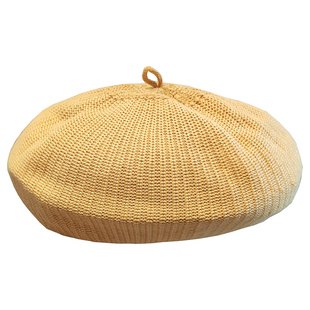 数字刺绣甜美百搭毛线贝雷帽秋冬复古可爱八角南瓜画家帽子