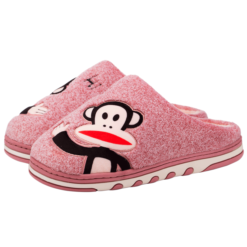 大嘴猴棉拖鞋女秋冬家居室内情侣防滑保暖可爱家用厚底男包跟毛绒