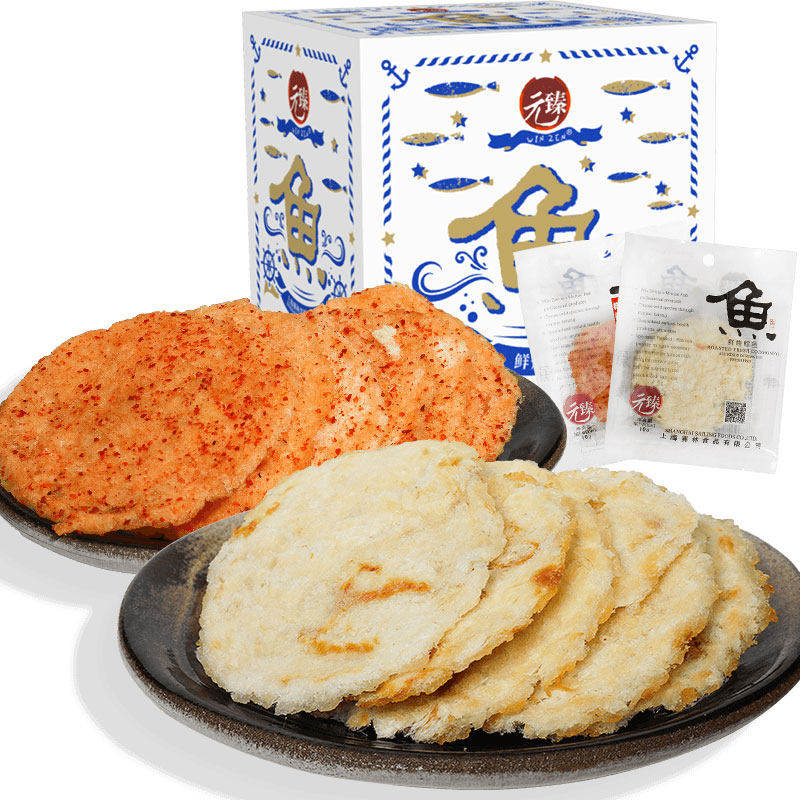元臻烤鳕鱼片儿童孕妇零食小吃鱼干休闲食品鱼片干烤鱼片即食零食