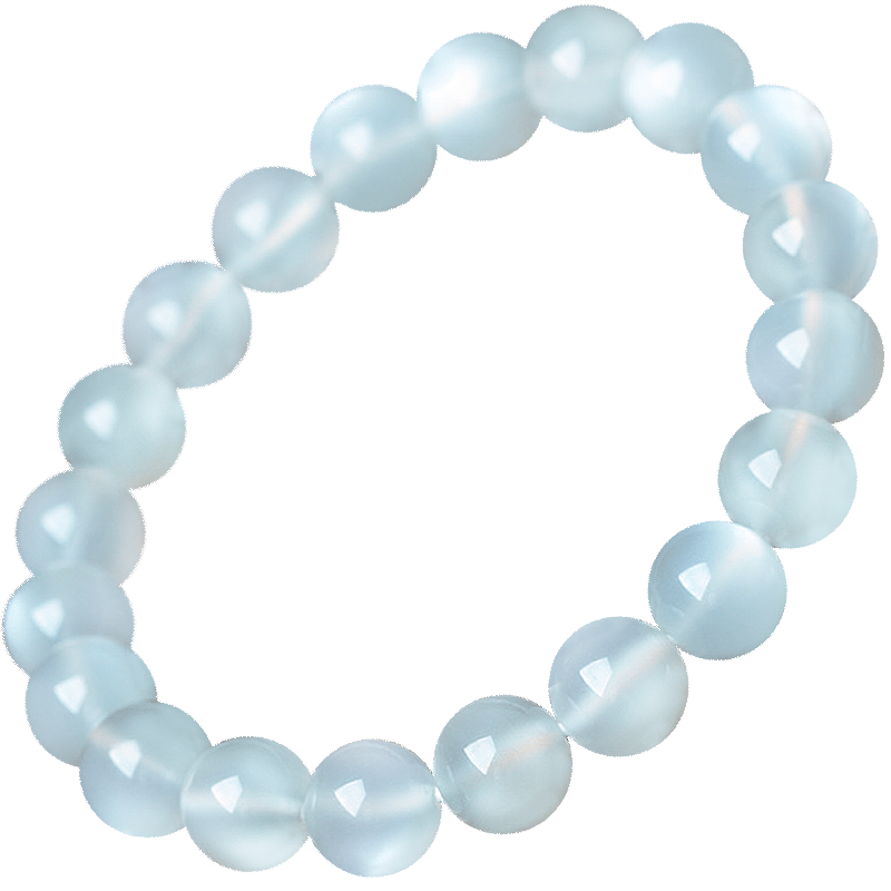 月老祠堂天然斯里兰卡白月光石手链女猫眼石水晶手串送闺蜜礼物