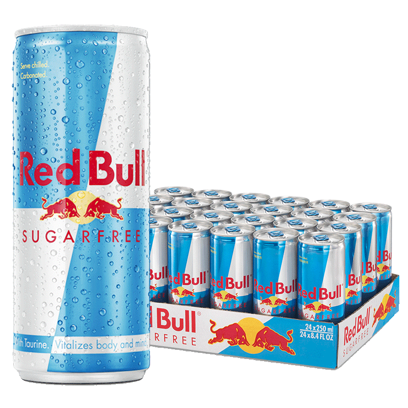 %】redbull奥地利原装进口,无糖红牛牛磺酸维生素功能性饮料港版24罐!