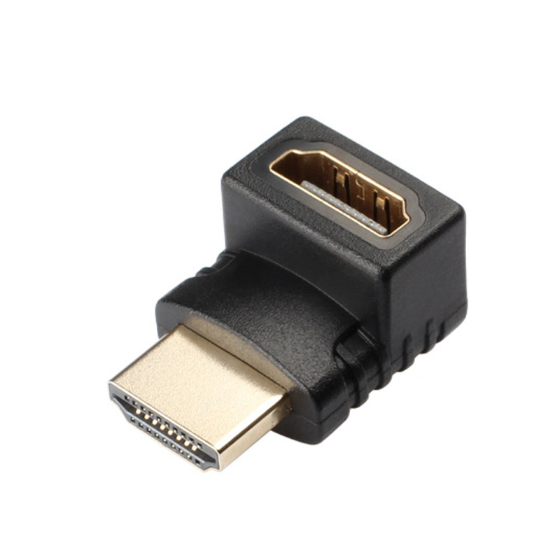270度hdmi公对母转接头 直角hdmi弯头高清转换连接延长线对接插头