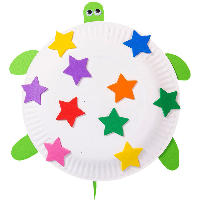 一次性纸盘儿童diy画画涂鸦蛋糕盘幼儿园手工美劳材料包加厚纸盘 - 趣