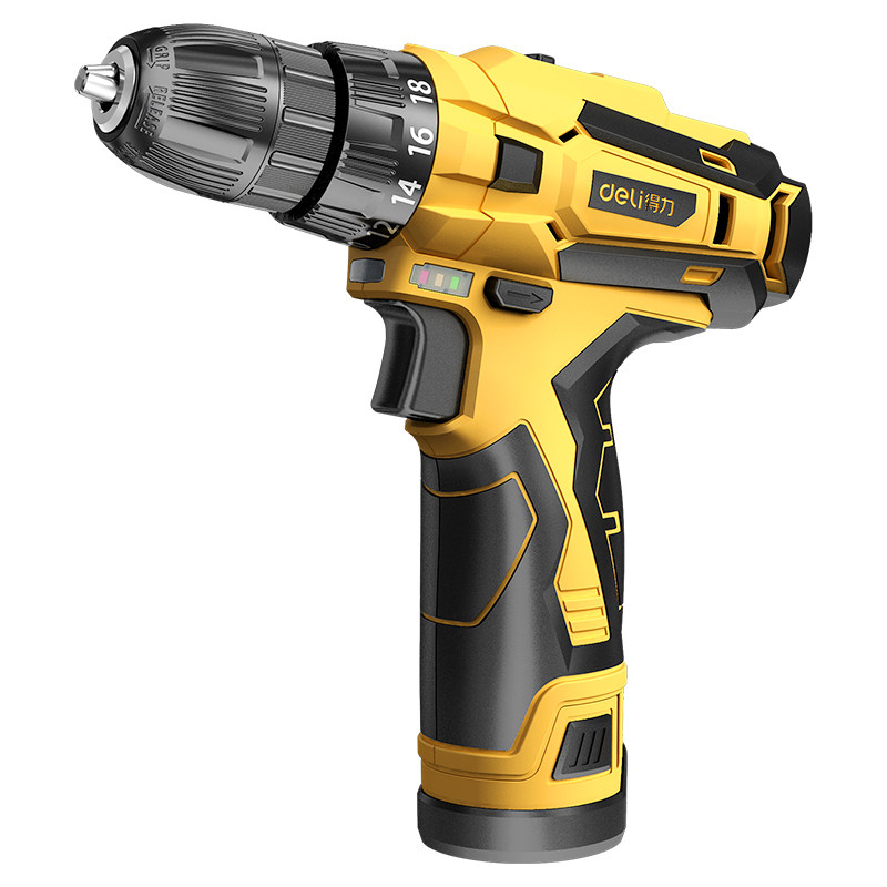 得力手电钻电动螺丝刀工具家用充电式多功能冲击手持锂电转手枪钻