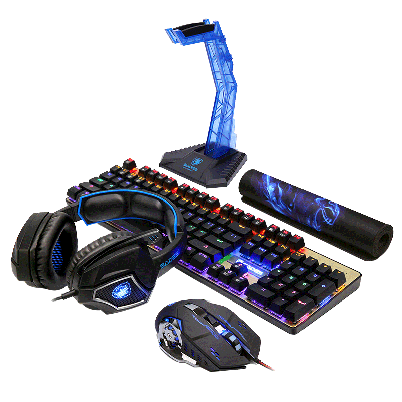 赛德斯真机械键盘鼠标耳机三件套装电脑外设电竞套装网吧游戏专用英雄