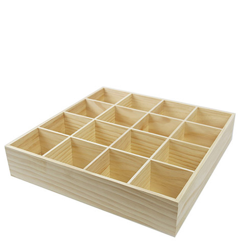 小格子收纳盒 分类饰品袜子吊牌会员卡钥匙零碎物品整理盒木盒子 - 八