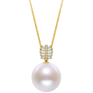 海蒂珠宝 诗梦11-12mm强光大颗粒月华淡水珍珠吊坠女18k金送妈妈 券