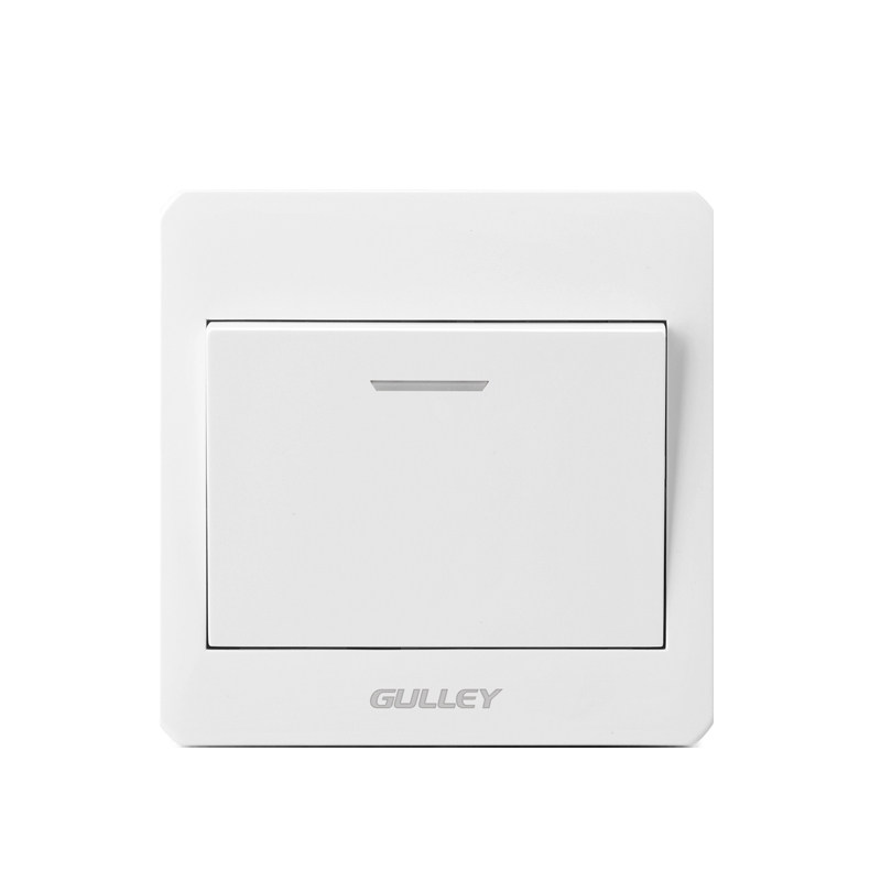 86型明装床头墙壁电灯开关插座一开双控超薄一位家用明线面板雅白