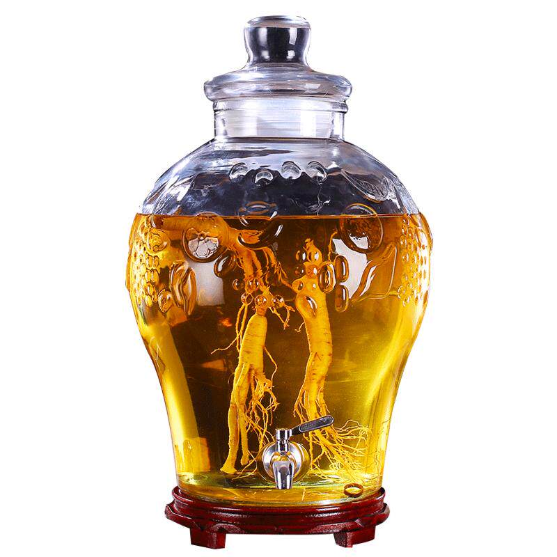 酿酒泡酒玻璃瓶带龙头加厚10斤20斤密封罐泡酒瓶药酒坛子家用人参