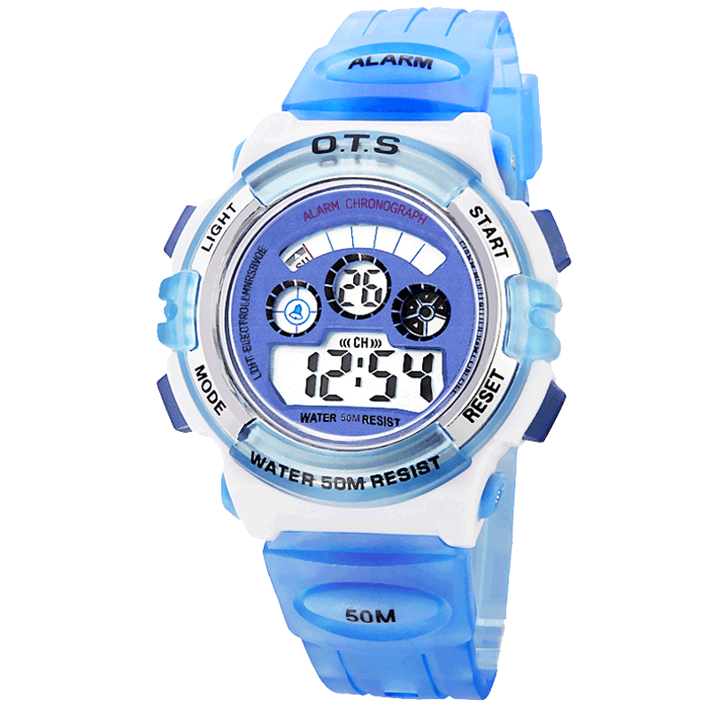 ots儿童手表男孩男童电子手表中小学生女孩防水防摔小孩女童手表