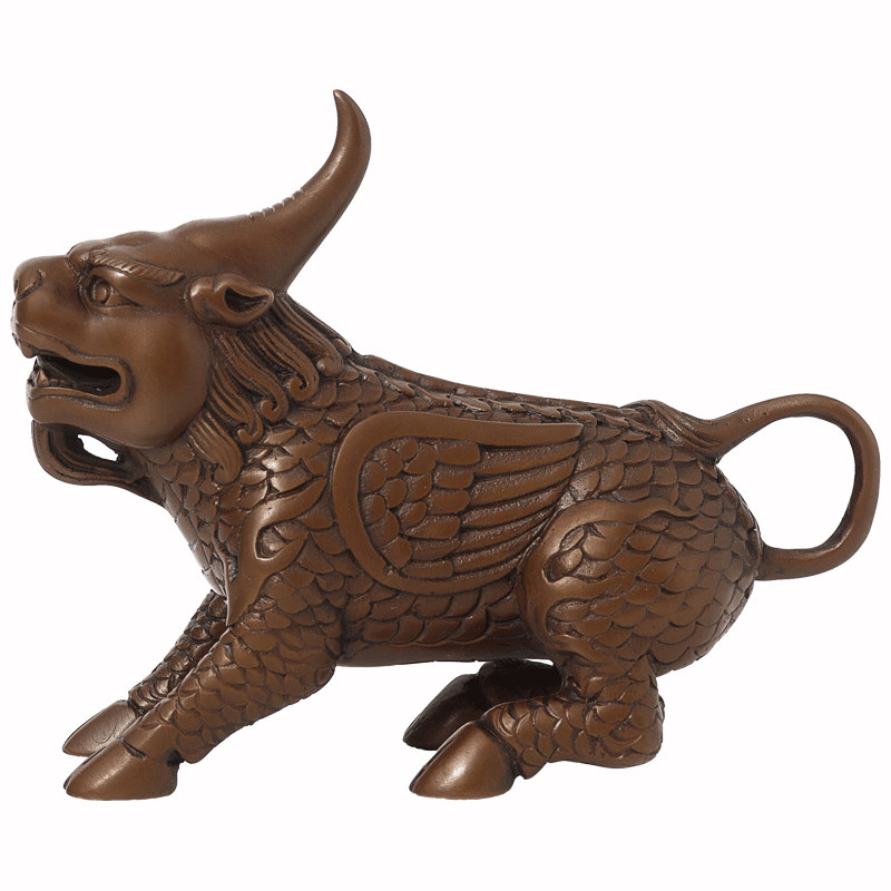 古铜官铜法兽獬豸摆件独角兽铜麒麟客厅家居装饰品文房办公桌礼品