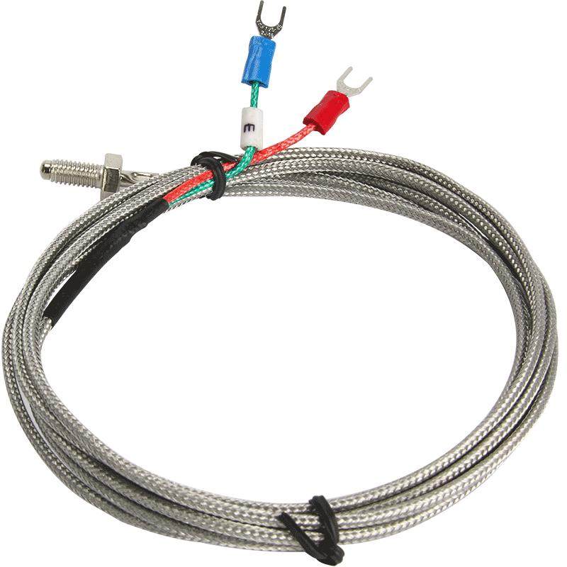 德力西e/k型螺钉压簧式热电偶温控探头感温线pt100温度传感器探头