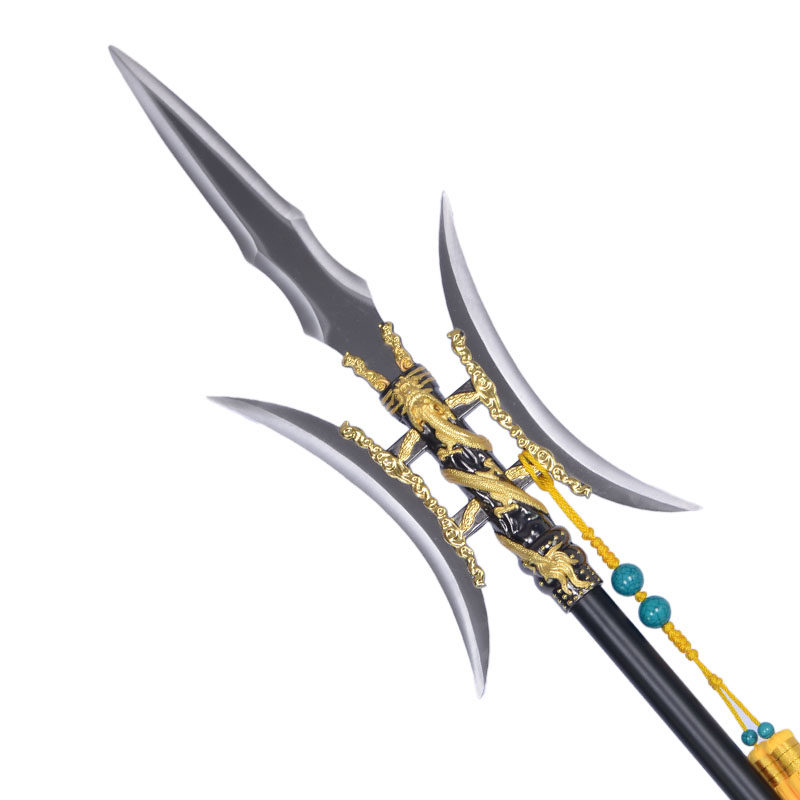 飞将吕布十八般兵器双月方天画戟长矛可拆卸红缨枪长枪包邮未开刃
